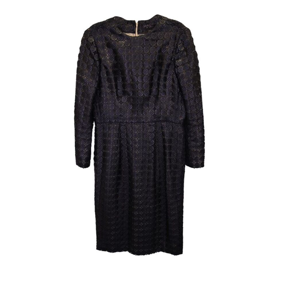 Giambattista Valli Lace Print Midi Dress in Black Viscose